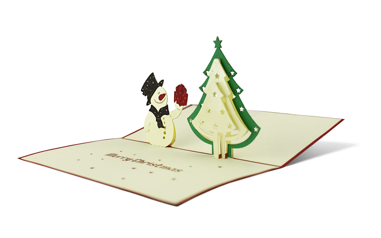 Pop-Up-Karte-Tannenbaum-Schneemann-Weihnachten-bremer-box